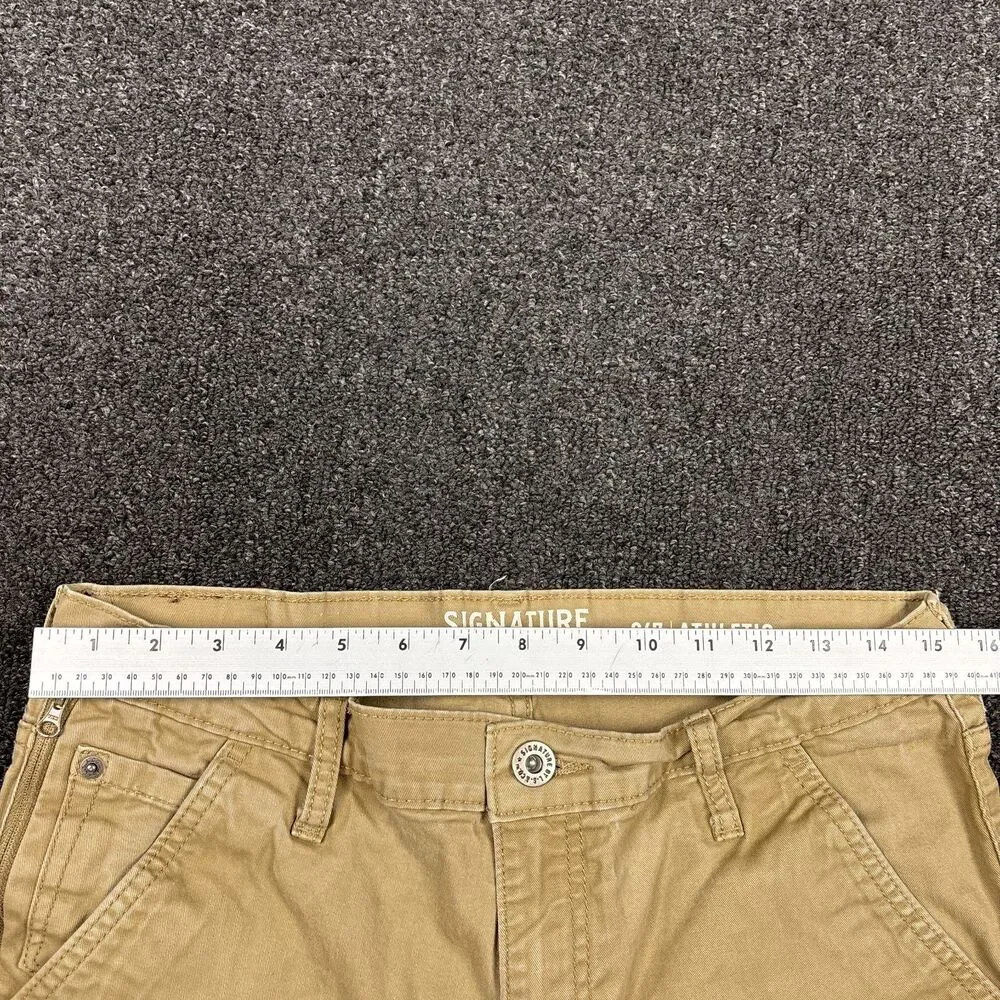 Signature By Levi Strauss S67 Athletic Jeans Mens Khaki Stretch Size 32x31